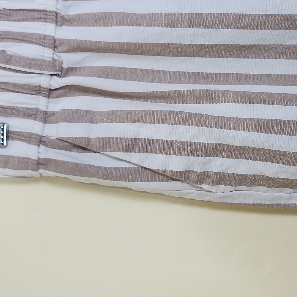 Zara Basic Women's Tan and White Vertical Stripe Pants, Size Extra Small (XS) - Picture 6 of 11